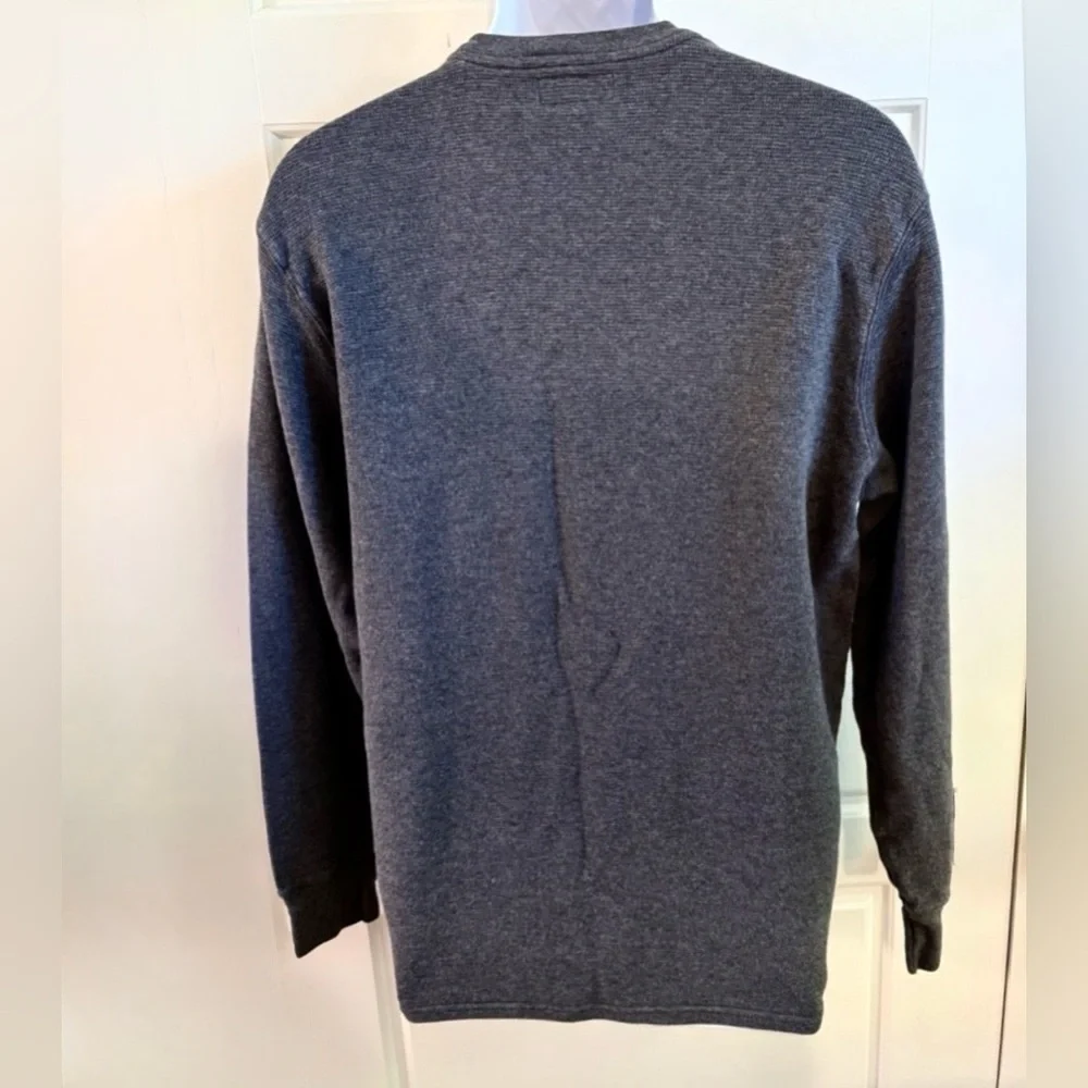 Polo Ralph Lauren Gray Waffle Knit Thermal Shirt White Pony Sz L💚